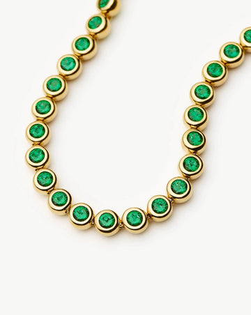 Tennis Round Bracelet | 18k Gold Vermeil/Emerald Green Nano-crystal Bracelets Missoma 