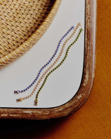 Tennis Round Bracelet | 18k Gold Vermeil/Emerald Green Nano-crystal Bracelets Missoma 
