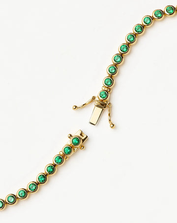 Tennis Round Bracelet | 18k Gold Vermeil/Emerald Green Nano-crystal Bracelets Missoma 