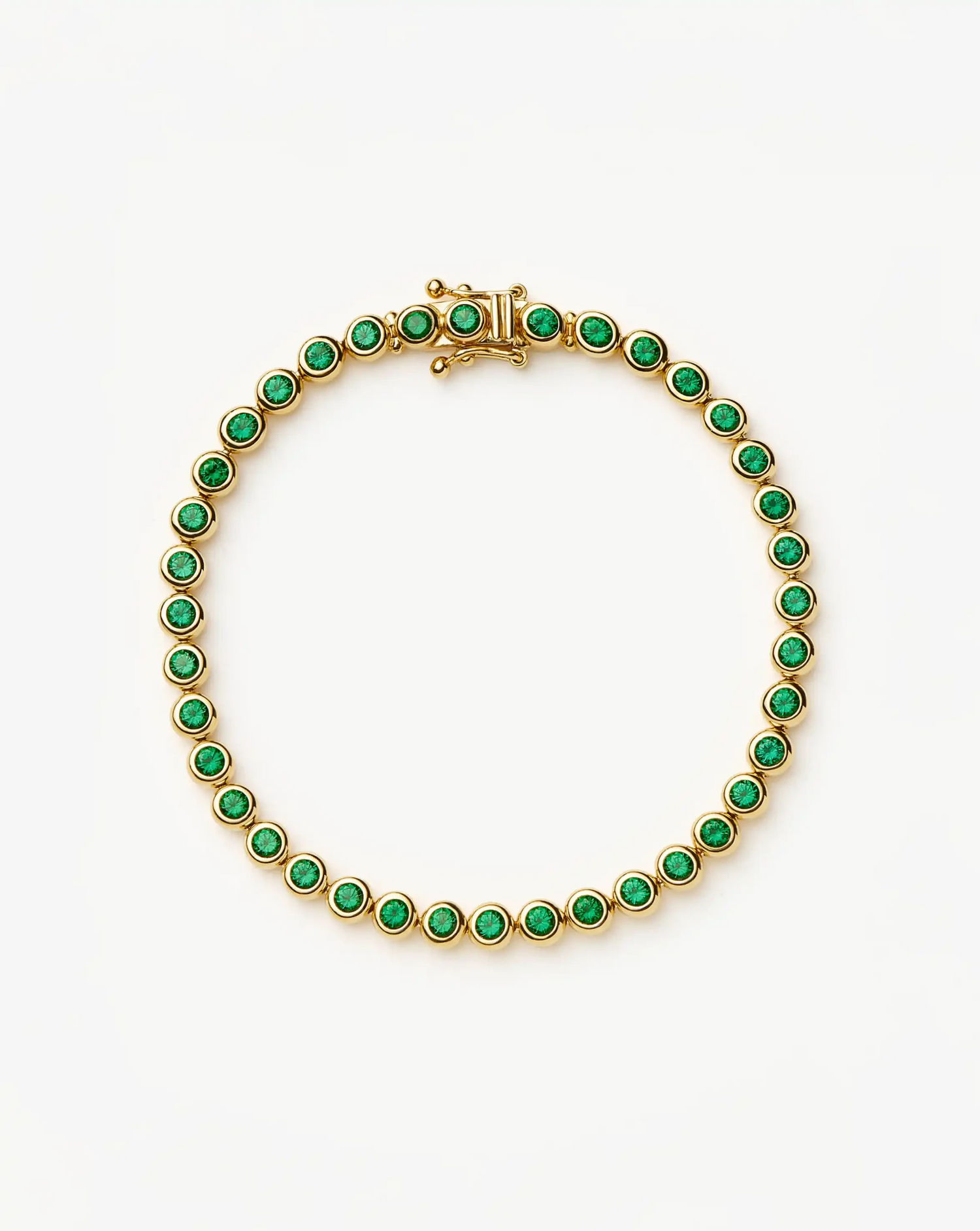 Tennis Round Bracelet | 18k Gold Vermeil/Emerald Green Nano-crystal Bracelets Missoma 