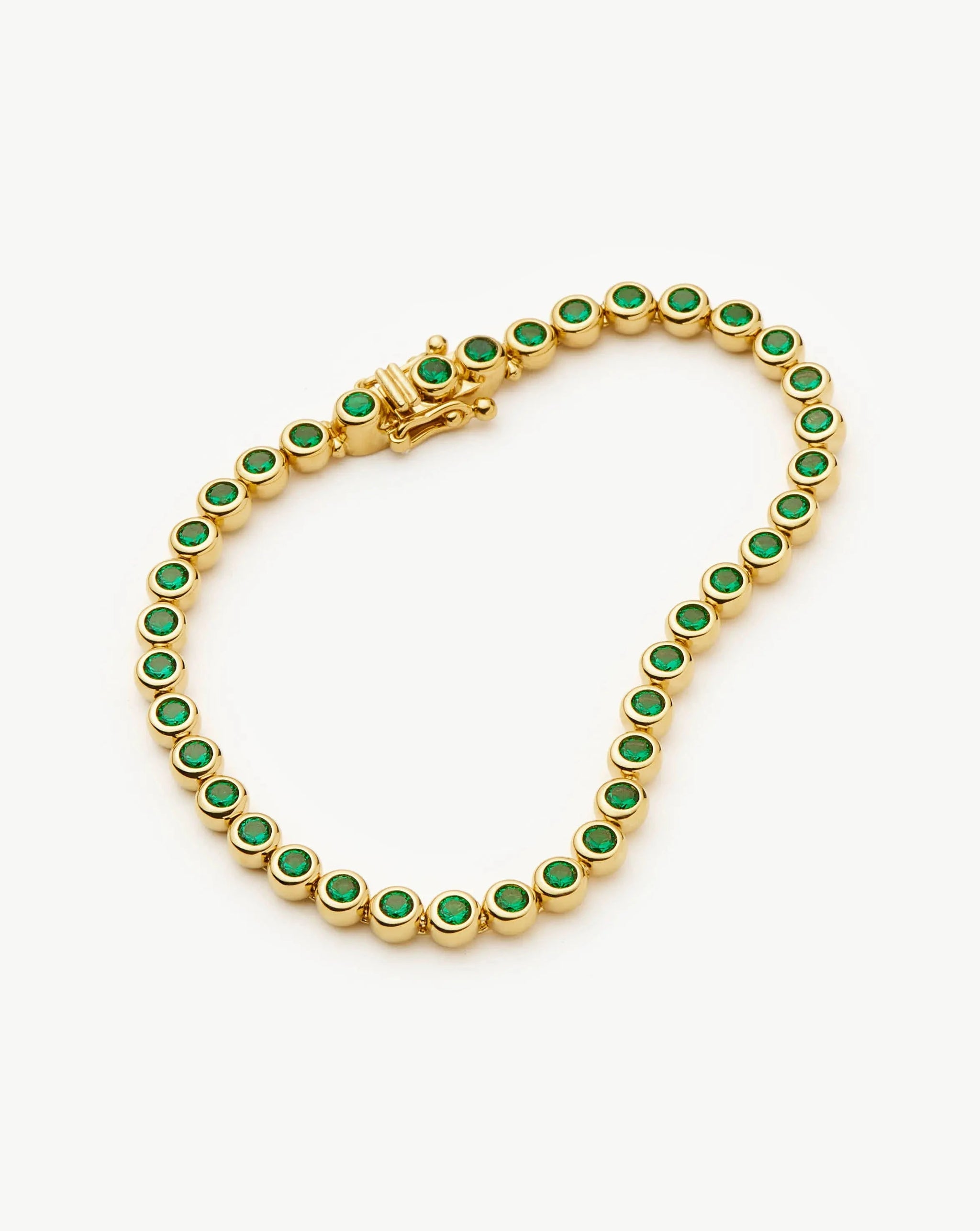 Tennis Round Bracelet | 18k Gold Vermeil/Emerald Green Nano-crystal Bracelets Missoma 