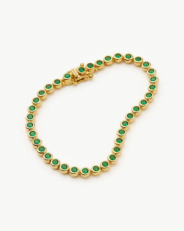 Tennis Round Bracelet | 18k Gold Vermeil/Emerald Green Nano-crystal Bracelets Missoma 