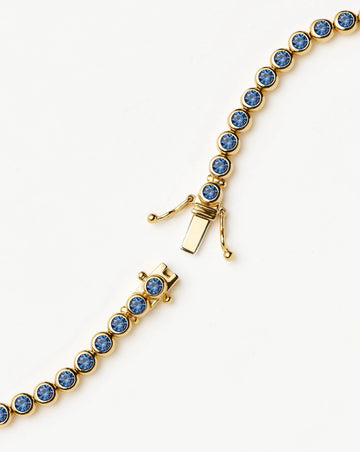 Tennis Round Bracelet | 18k Gold Vermeil/Sapphire Blue Nano-crystal Bracelets Missoma 
