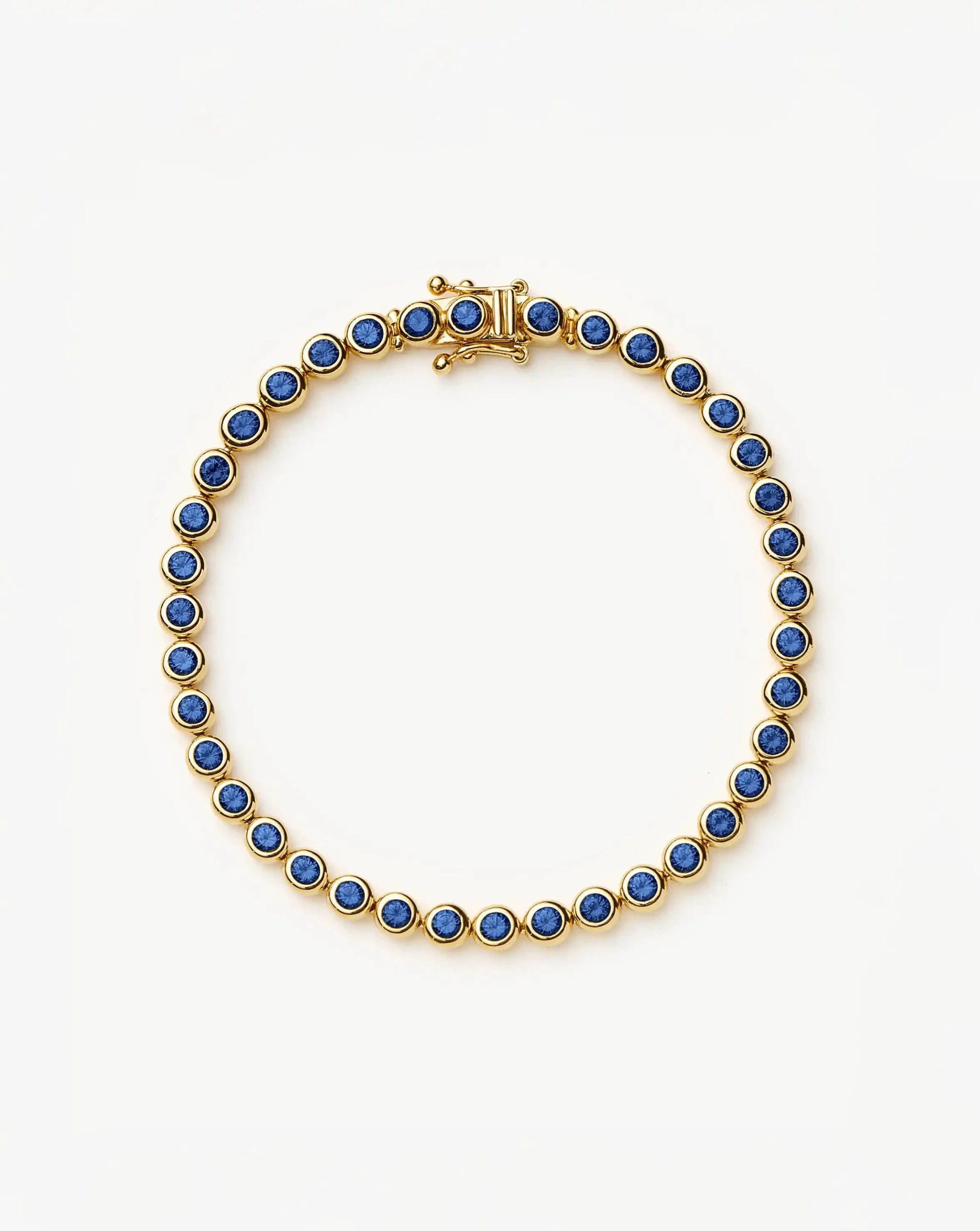 Tennis Round Bracelet | 18k Gold Vermeil/Sapphire Blue Nano-crystal Bracelets Missoma 