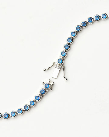 Tennis Round Bracelet | Sterling Silver/Sapphire Blue Nano-crystal Bracelets Missoma 