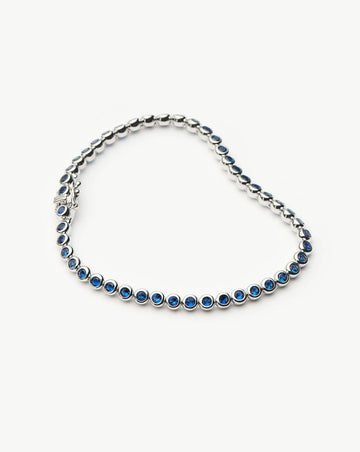 Tennis Round Bracelet | Sterling Silver/Sapphire Blue Nano-crystal Bracelets Missoma 