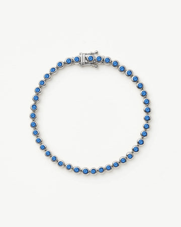 Tennis Round Bracelet | Sterling Silver/Sapphire Blue Nano-crystal Bracelets Missoma 