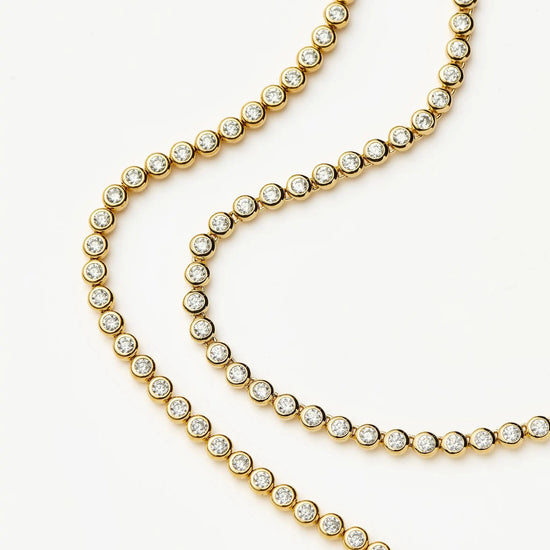 Tennis Round Necklace & Bracelet Set | 18k Gold Plated/18k Gold Vermeil/Cubic Zirconia Bracelets Missoma 