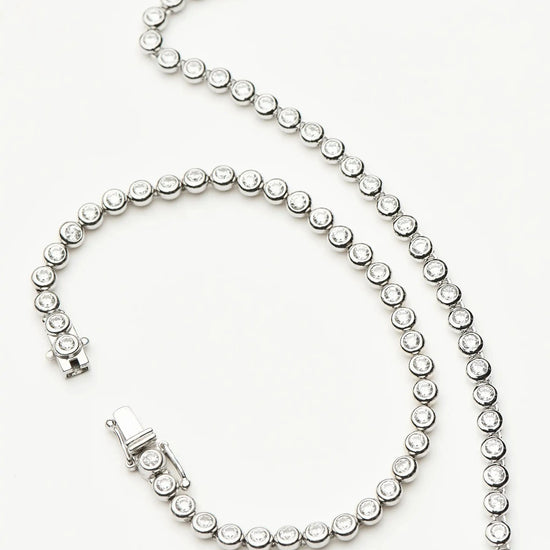 Tennis Round Necklace & Bracelet Set | Silver Plated/Sterling Silver/Cubic Zirconia Bracelets Missoma 