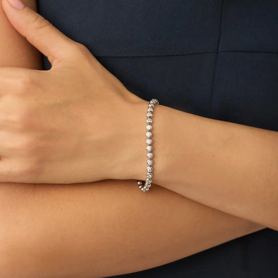 Tennis Round Necklace & Bracelet Set | Silver Plated/Sterling Silver/Cubic Zirconia Bracelets Missoma 