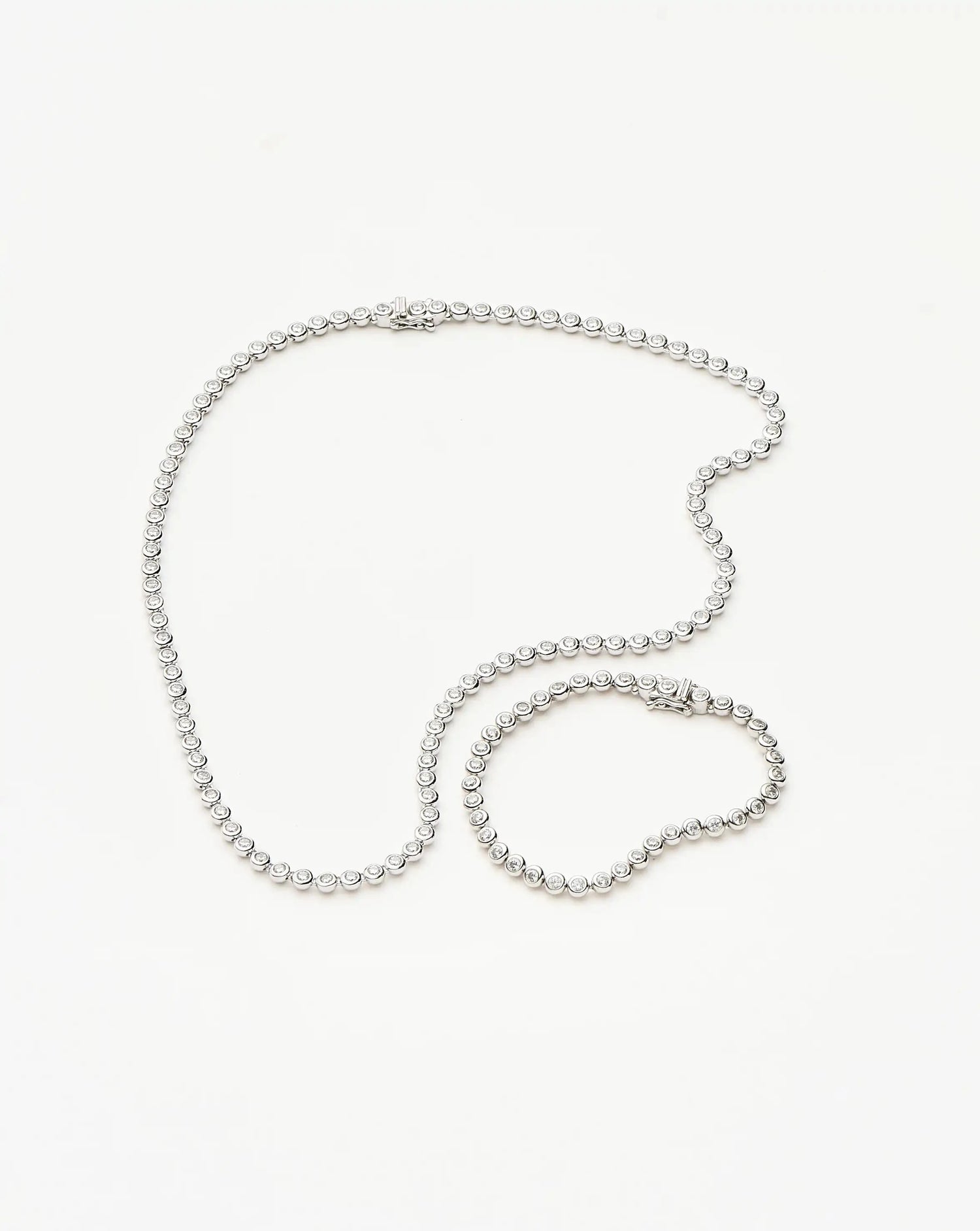 Tennis Round Necklace & Bracelet Set | Silver Plated/Sterling Silver/Cubic Zirconia Bracelets Missoma 