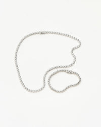 Tennis Round Necklace & Bracelet Set | Silver Plated/Sterling Silver/Cubic Zirconia Bracelets Missoma 