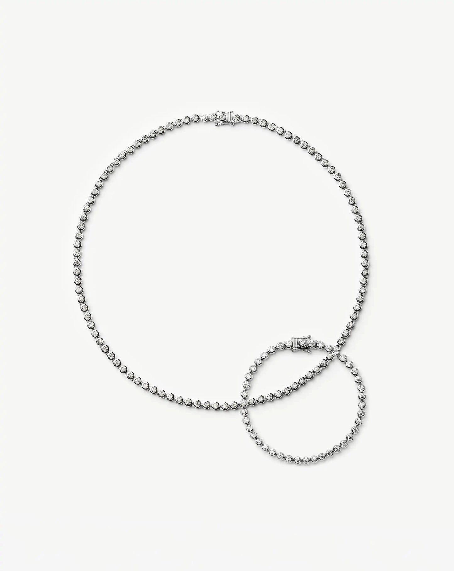 Tennis Round Necklace & Bracelet Set | Silver Plated/Sterling Silver/Cubic Zirconia Bracelets Missoma 