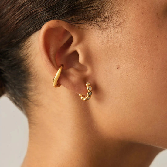 Tennis Small Hoop Earrings| 18k Gold Vermeil Cubic Zirconia Earrings Missoma 