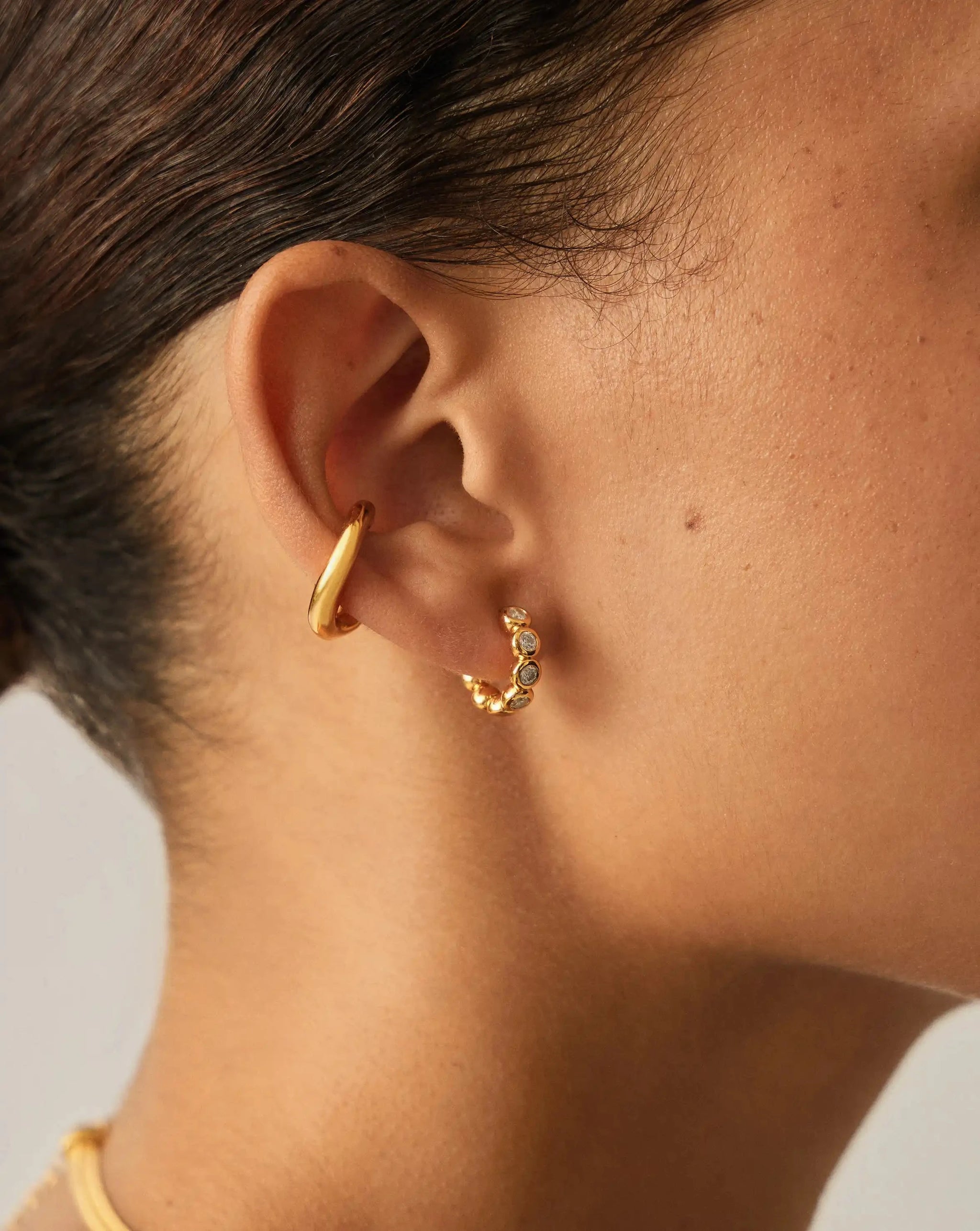 Tennis Small Hoop Earrings| 18k Gold Vermeil Cubic Zirconia Earrings Missoma 
