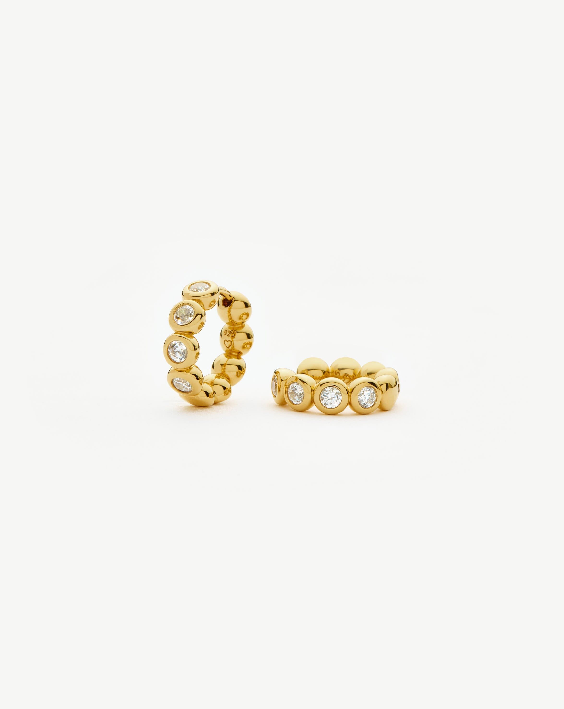 Tennis Small Hoop Earrings| 18k Gold Vermeil Cubic Zirconia Earrings Missoma 