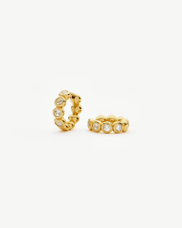 Tennis Small Hoop Earrings| 18k Gold Vermeil Cubic Zirconia Earrings Missoma 