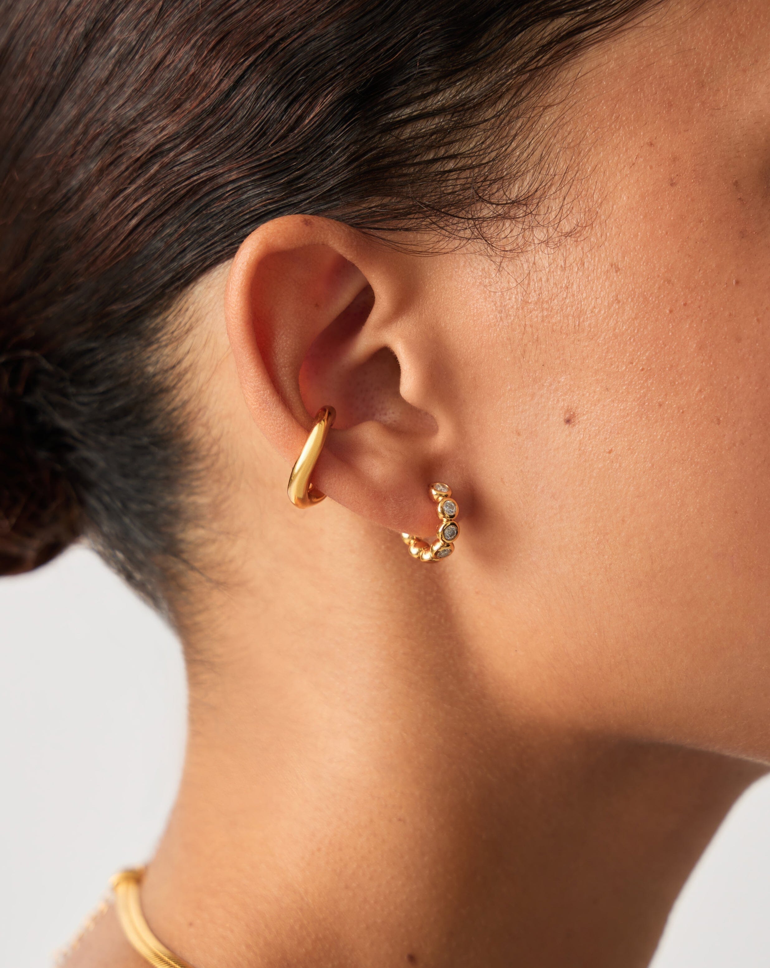 Tennis Small Hoop Earrings| 18k Gold Vermeil Cubic Zirconia Earrings Missoma 