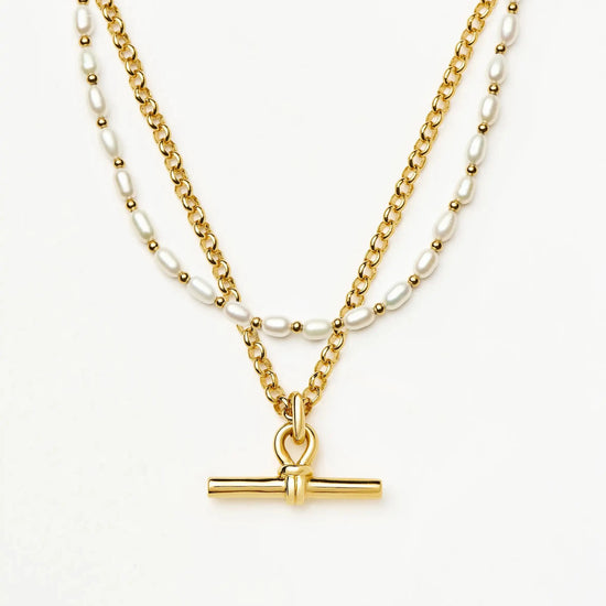 The Andy Pearl Necklace Set | 18k Gold Plated/Pearl Necklaces Missoma 
