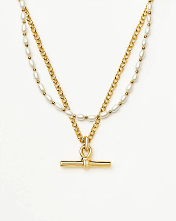 The Andy Pearl Necklace Set | 18k Gold Plated/Pearl Necklaces Missoma 