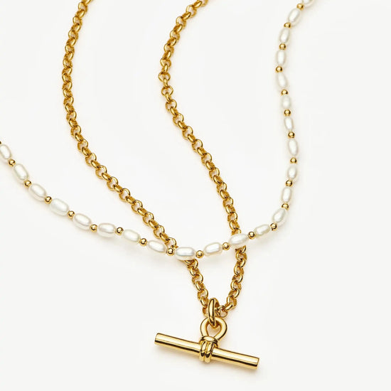 The Andy Pearl Necklace Set | 18k Gold Plated/Pearl Necklaces Missoma 