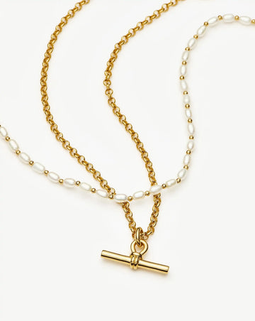 The Andy Pearl Necklace Set | 18k Gold Plated/Pearl Necklaces Missoma 