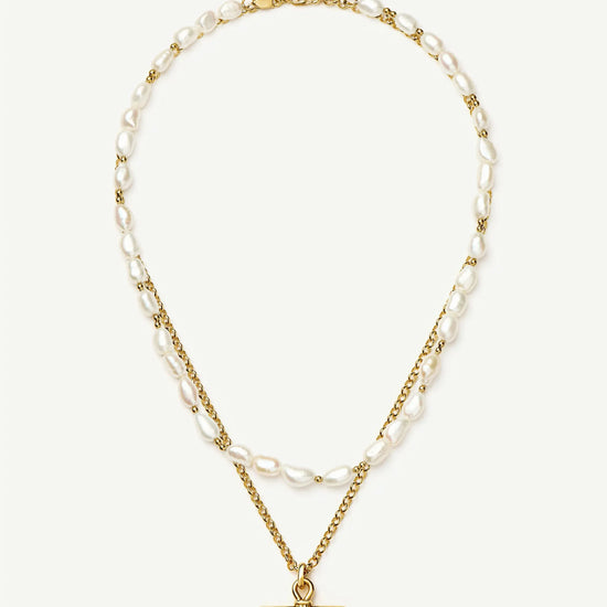 The Andy T-Bar Necklace Set | 18k Gold Plated/Pearl Necklaces Missoma 