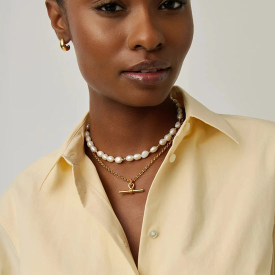 The Andy T-Bar Necklace Set | 18k Gold Plated/Pearl Necklaces Missoma 