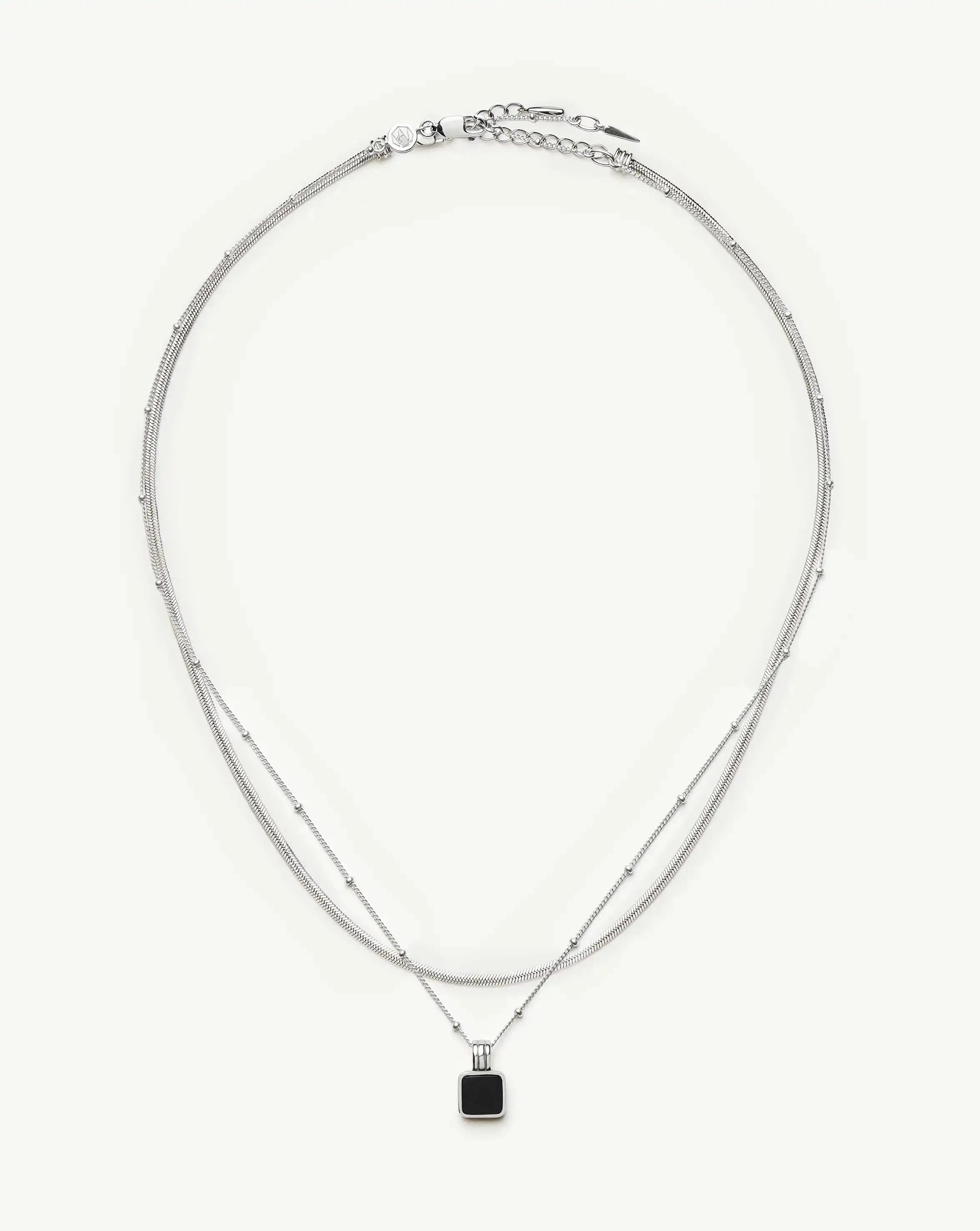 The Black Onyx Necklace Set | Sterling Silver, Silver Plated Necklace Sets Missoma 