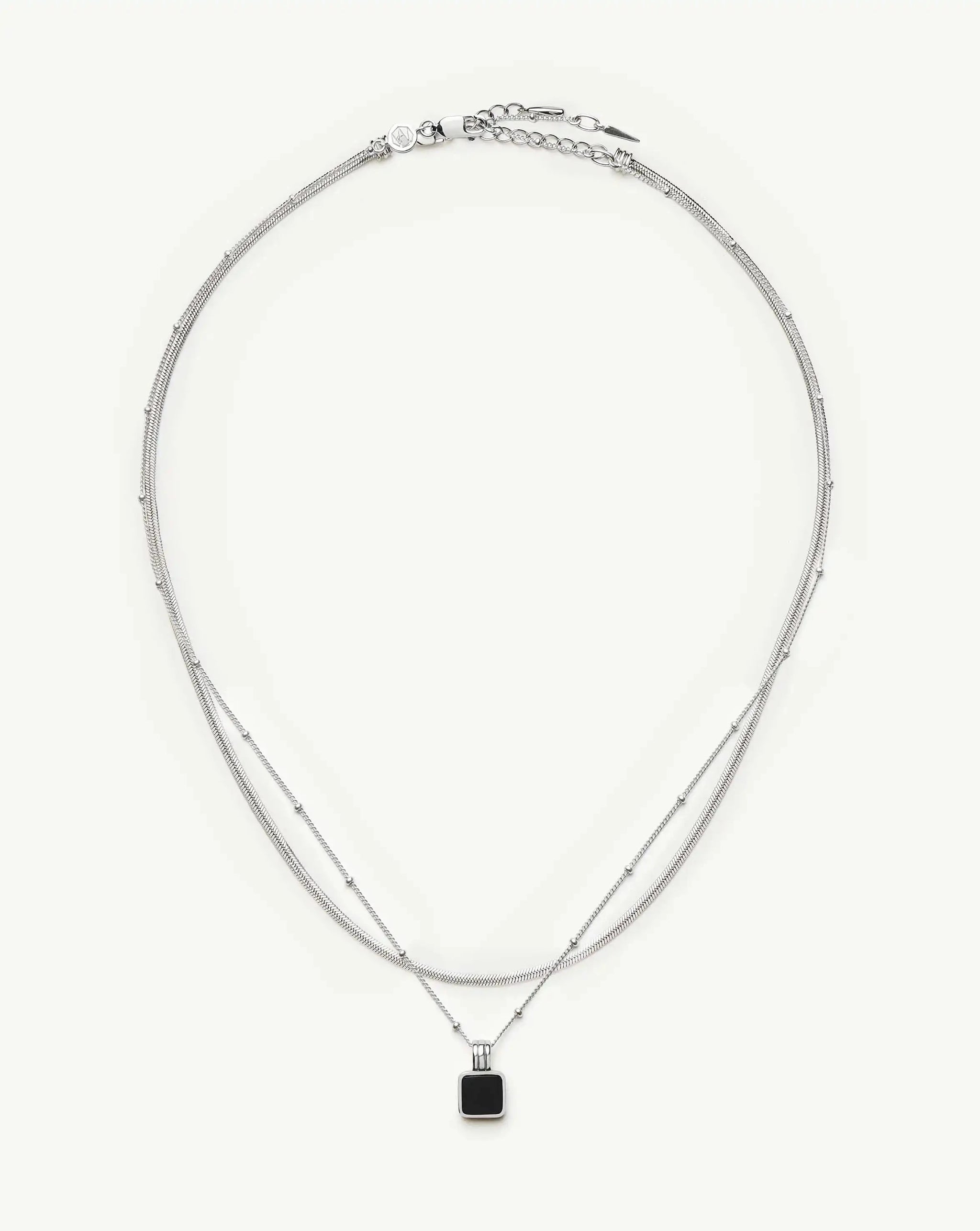 The Black Onyx Necklace Set | Sterling Silver, Silver Plated Necklace Sets Missoma 