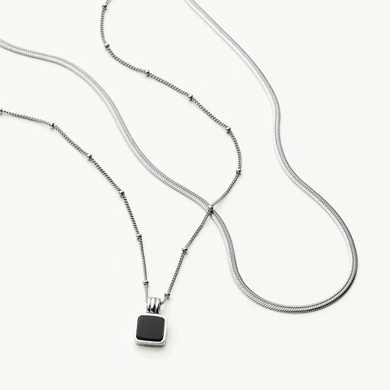The Black Onyx Necklace Set | Sterling Silver, Silver Plated Necklace Sets Missoma 