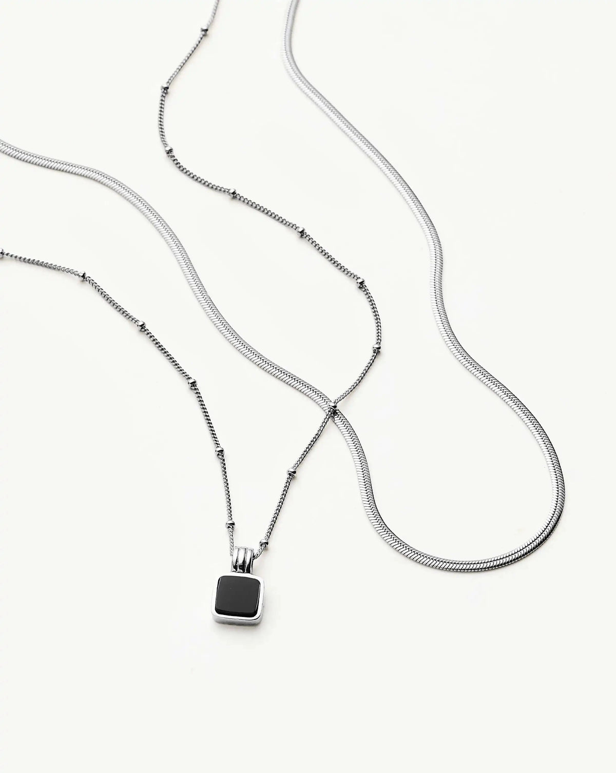 The Black Onyx Necklace Set | Sterling Silver, Silver Plated Necklace Sets Missoma 