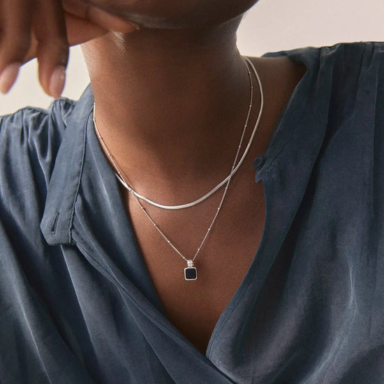 The Black Onyx Necklace Set | Sterling Silver, Silver Plated Necklace Sets Missoma 