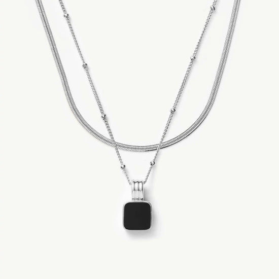The Black Onyx Necklace Set | Sterling Silver, Silver Plated Necklace Sets Missoma 