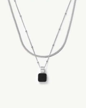 The Black Onyx Necklace Set | Sterling Silver, Silver Plated Necklace Sets Missoma 