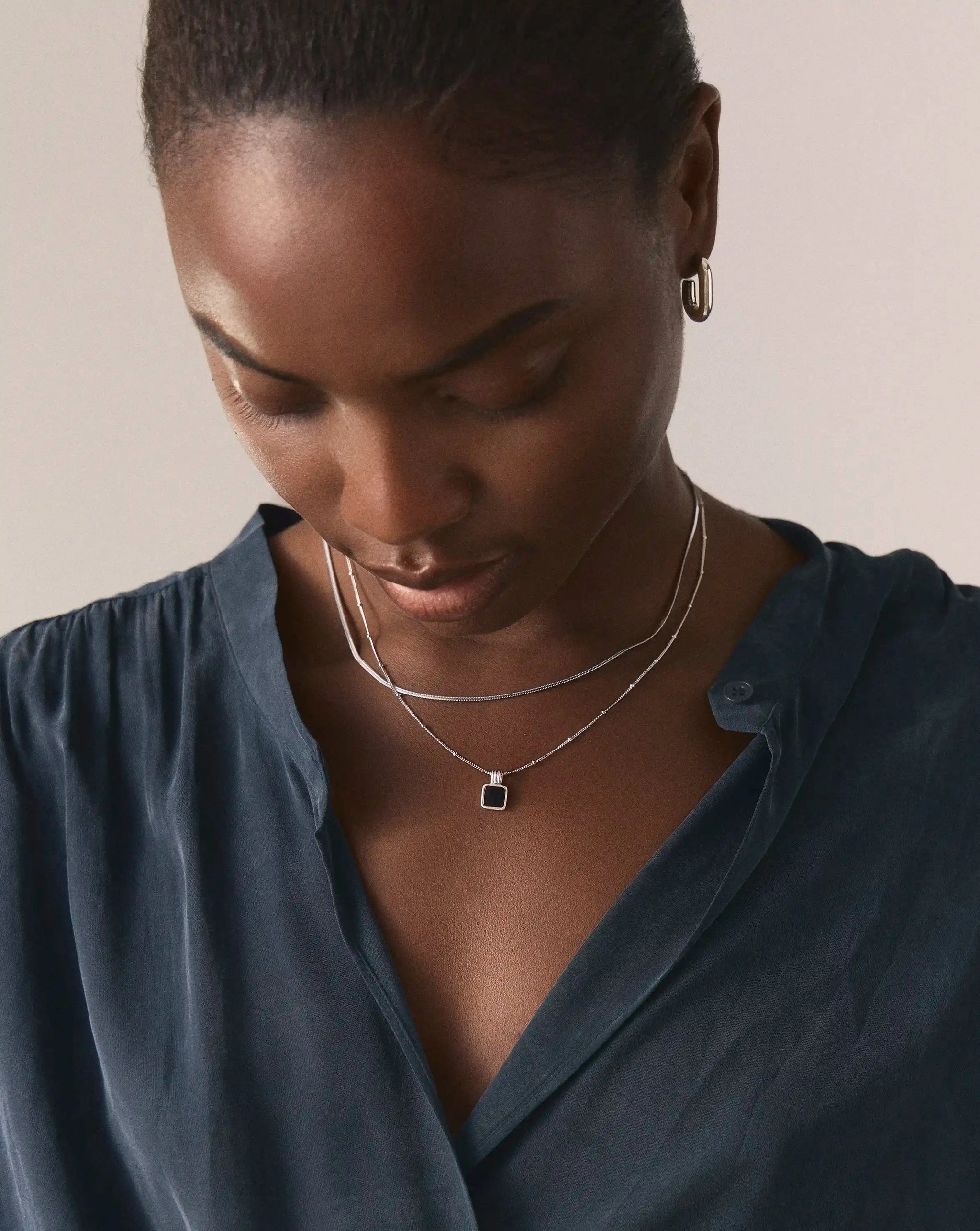 The Black Onyx Necklace Set | Sterling Silver, Silver Plated Necklace Sets Missoma 