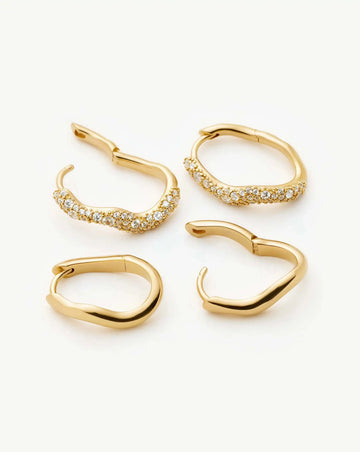 The Day-to-Night Hoop Set | 18k Gold Plated/Cubic Zirconia Earring Sets Missoma 