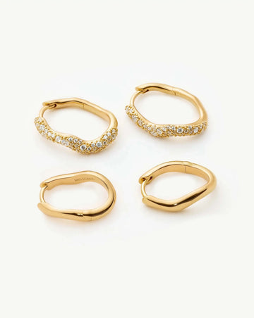 The Day-to-Night Hoop Set | 18k Gold Plated/Cubic Zirconia Earring Sets Missoma 