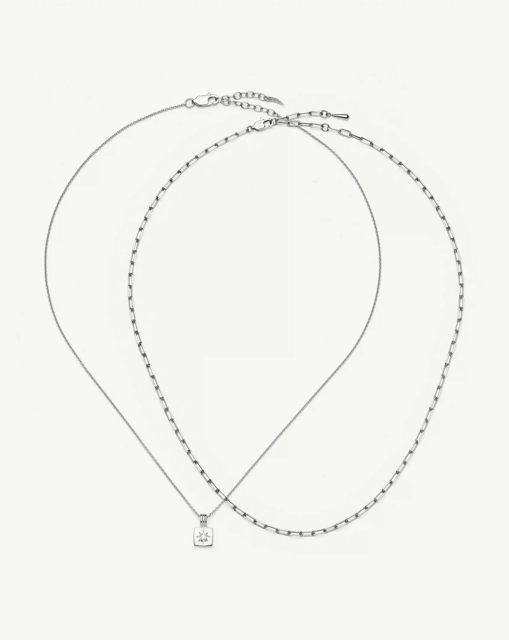 The Effortless Necklace Set | Platinum Plated Necklaces Missoma 