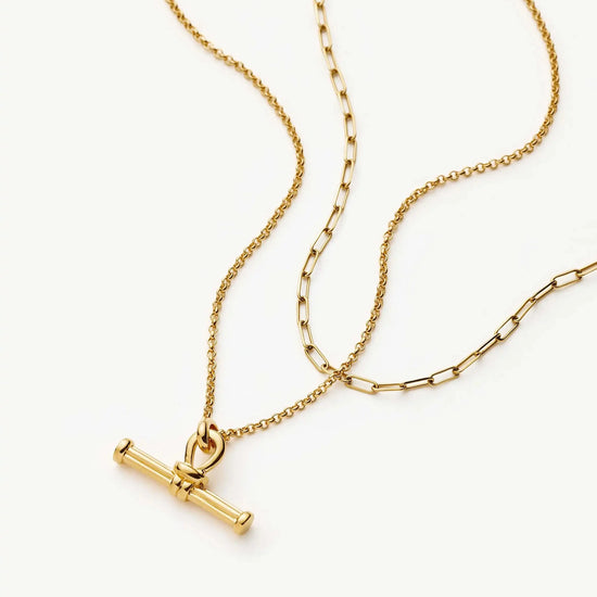 The Founder T-bar Necklace Set | 18k Gold Plated Necklace Sets Missoma 