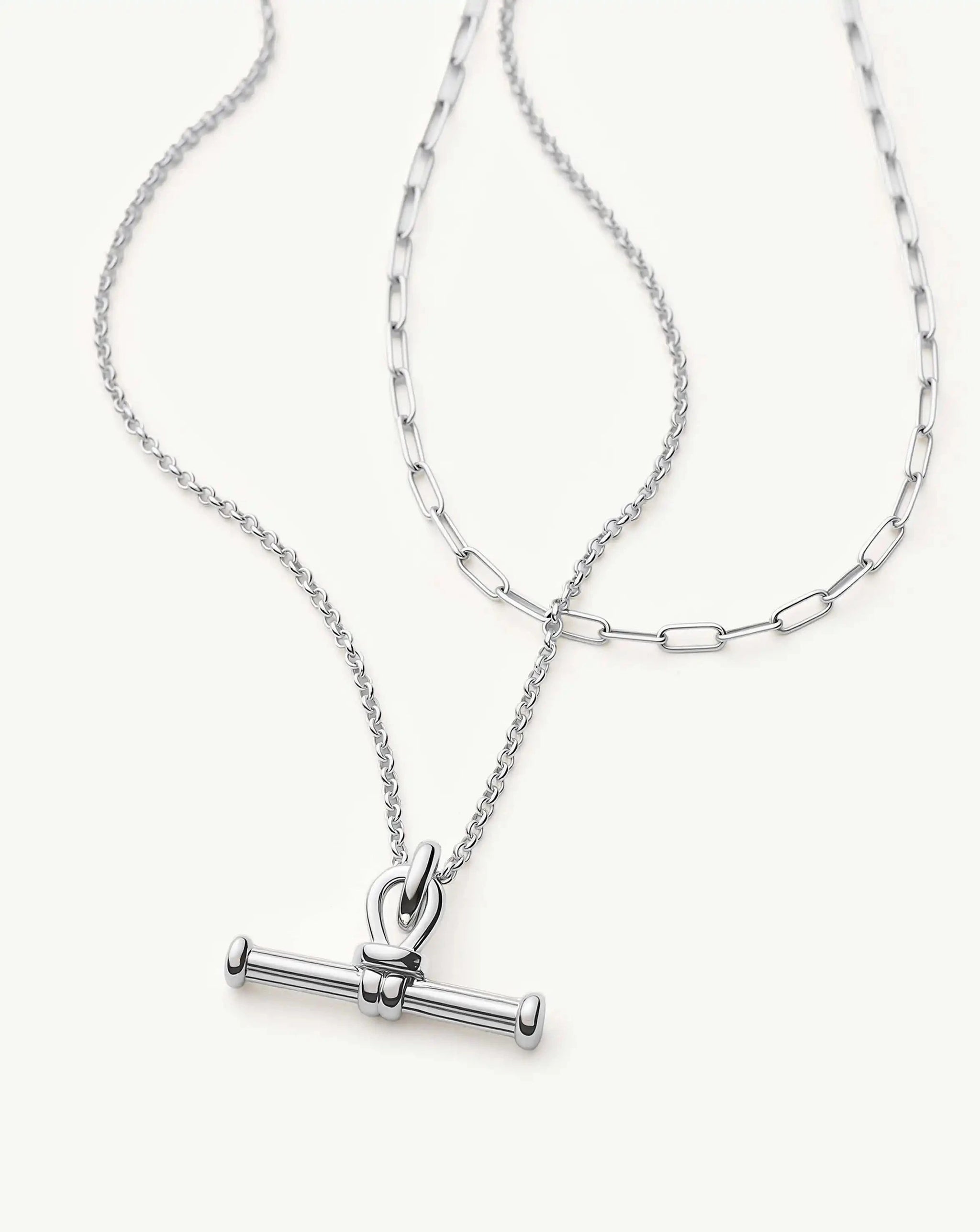 The Founder T-bar Necklace Set | Silver Plated Necklace Sets Missoma 