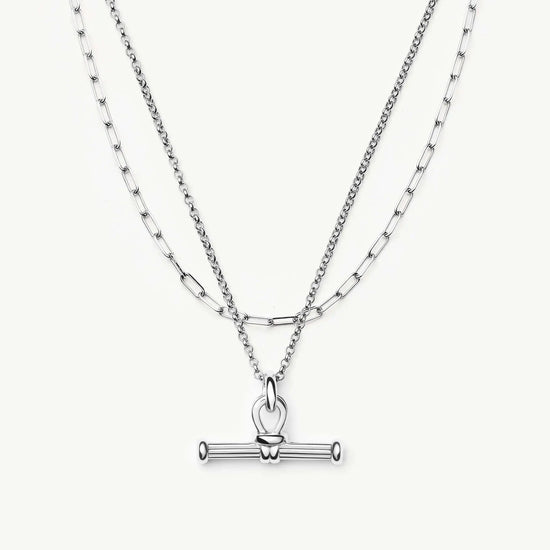 The Founder T-bar Necklace Set | Silver Plated Necklace Sets Missoma 