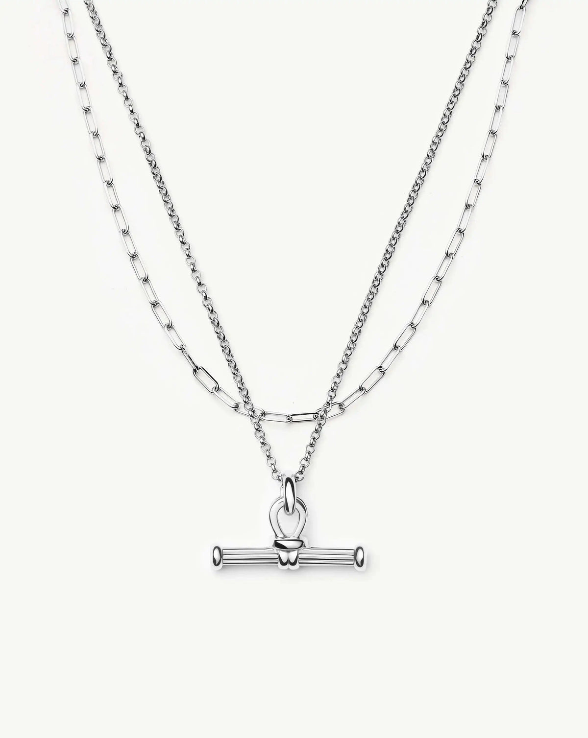 The Founder T-bar Necklace Set | Silver Plated Necklace Sets Missoma 