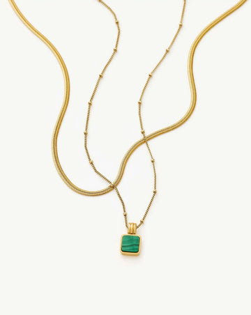 The Malachite Necklace Set | 18k Gold Vermeil, 18k Gold Plated Necklace Sets Missoma 