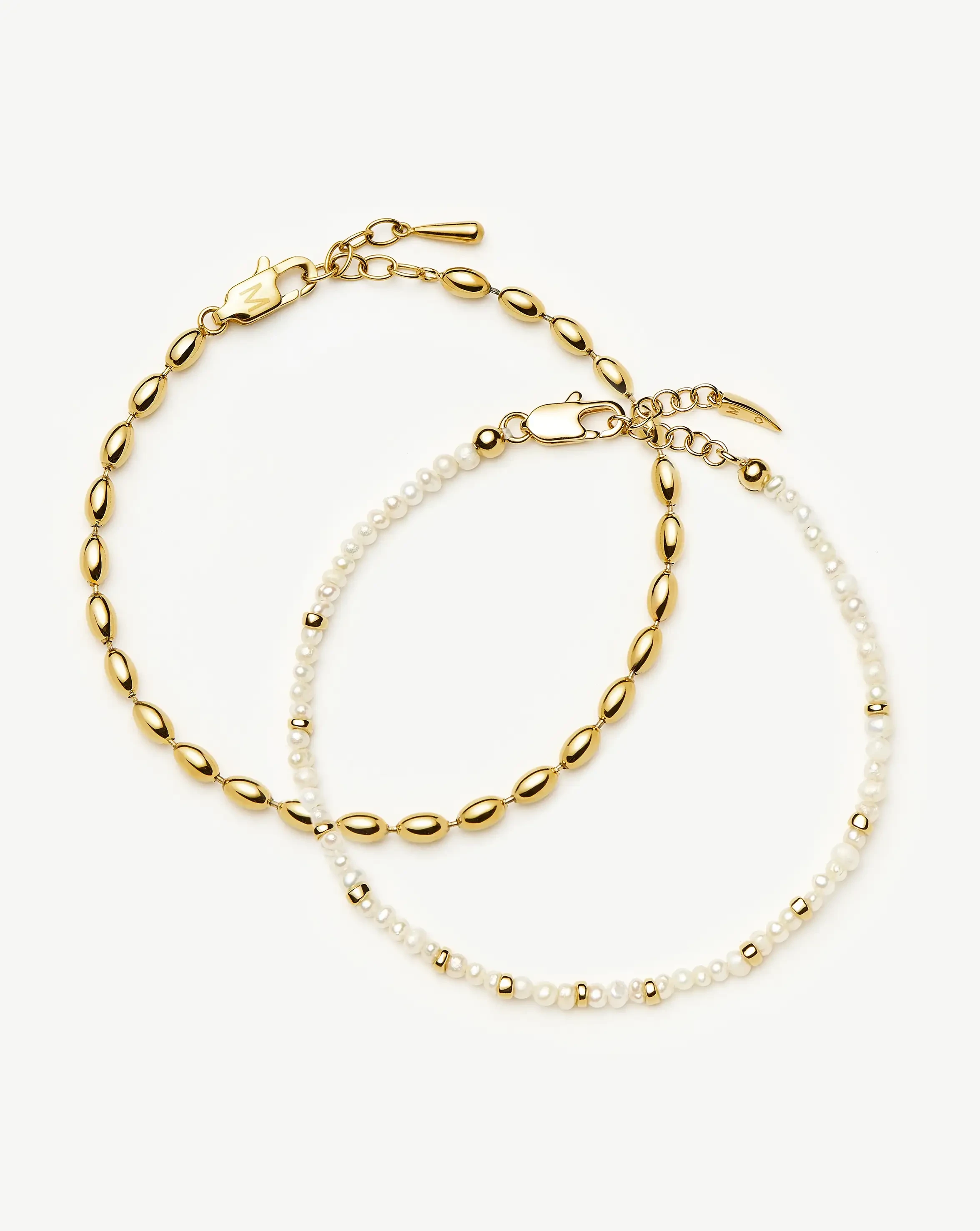 The Pearl-fect Bracelet Set | 18k Gold Plated Bracelets Missoma 