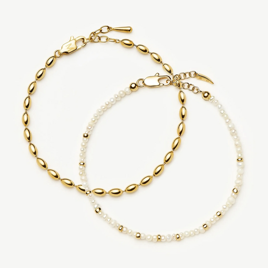 The Pearl-fect Bracelet Set | 18k Gold Plated Bracelets Missoma 