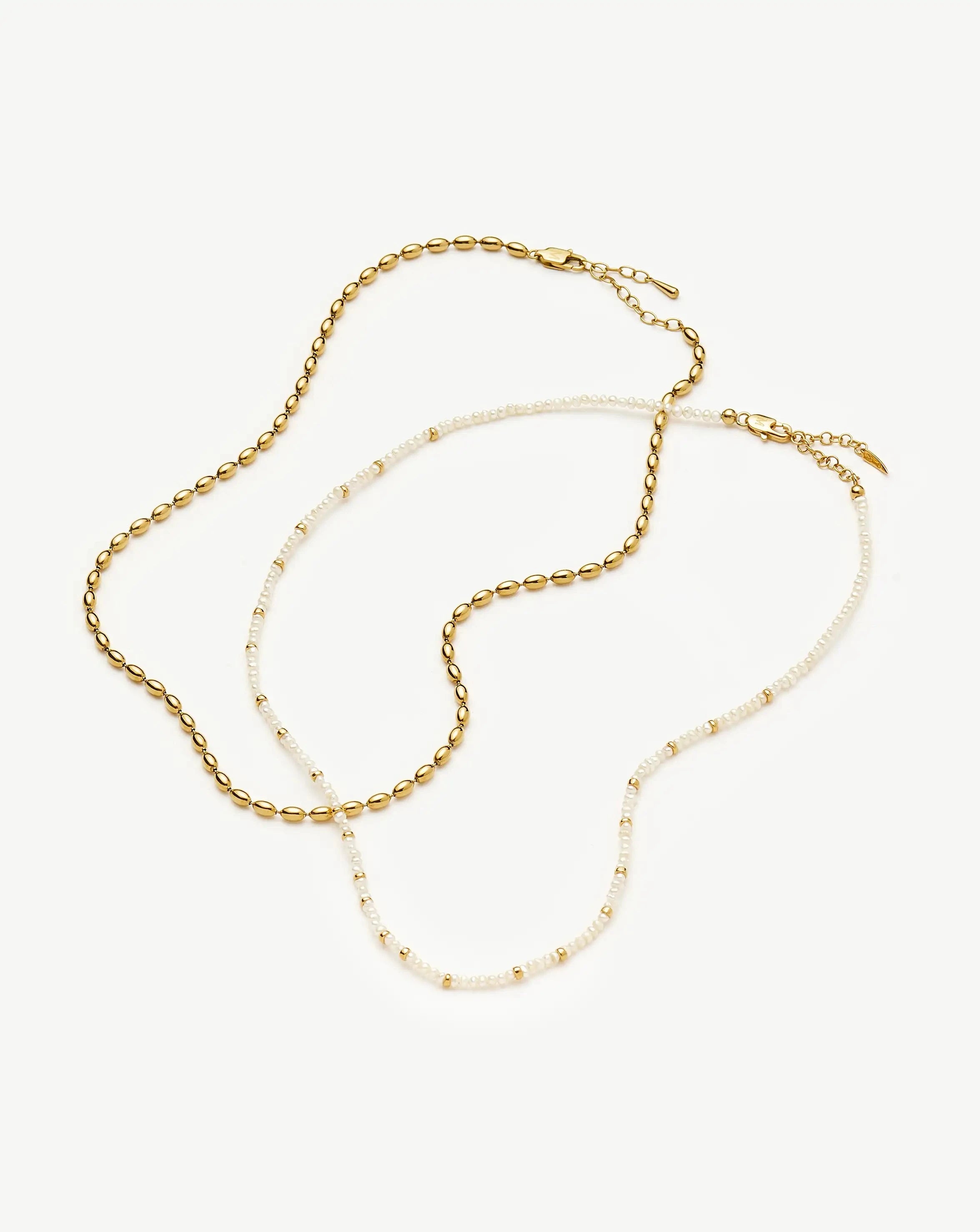 The Pearl-fect Necklace Set | 18k Gold Plated Necklaces Missoma 