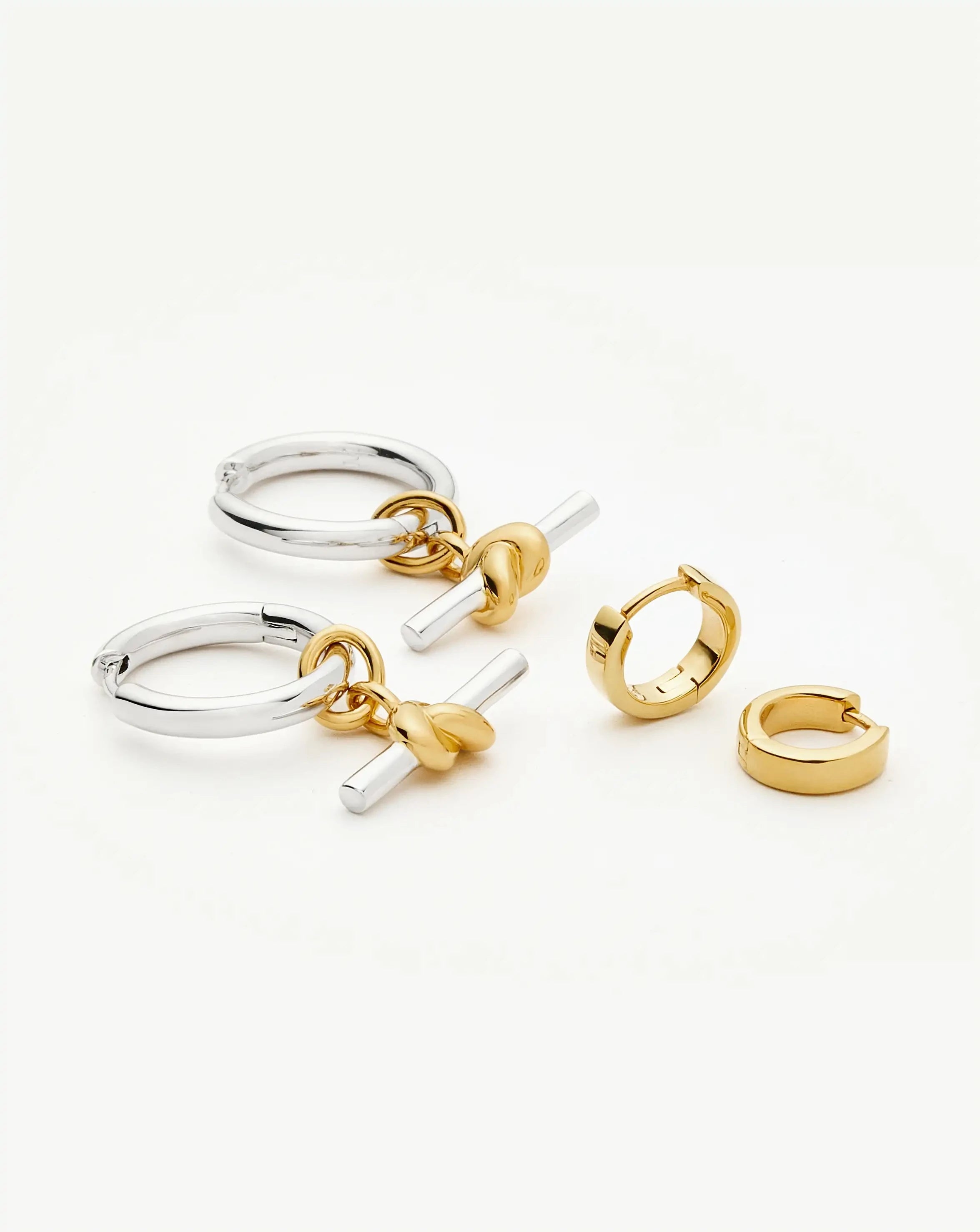The T-Bar Earring Set | 18k Gold Plated, Silver Plating on Brass Earrings Set Missoma 