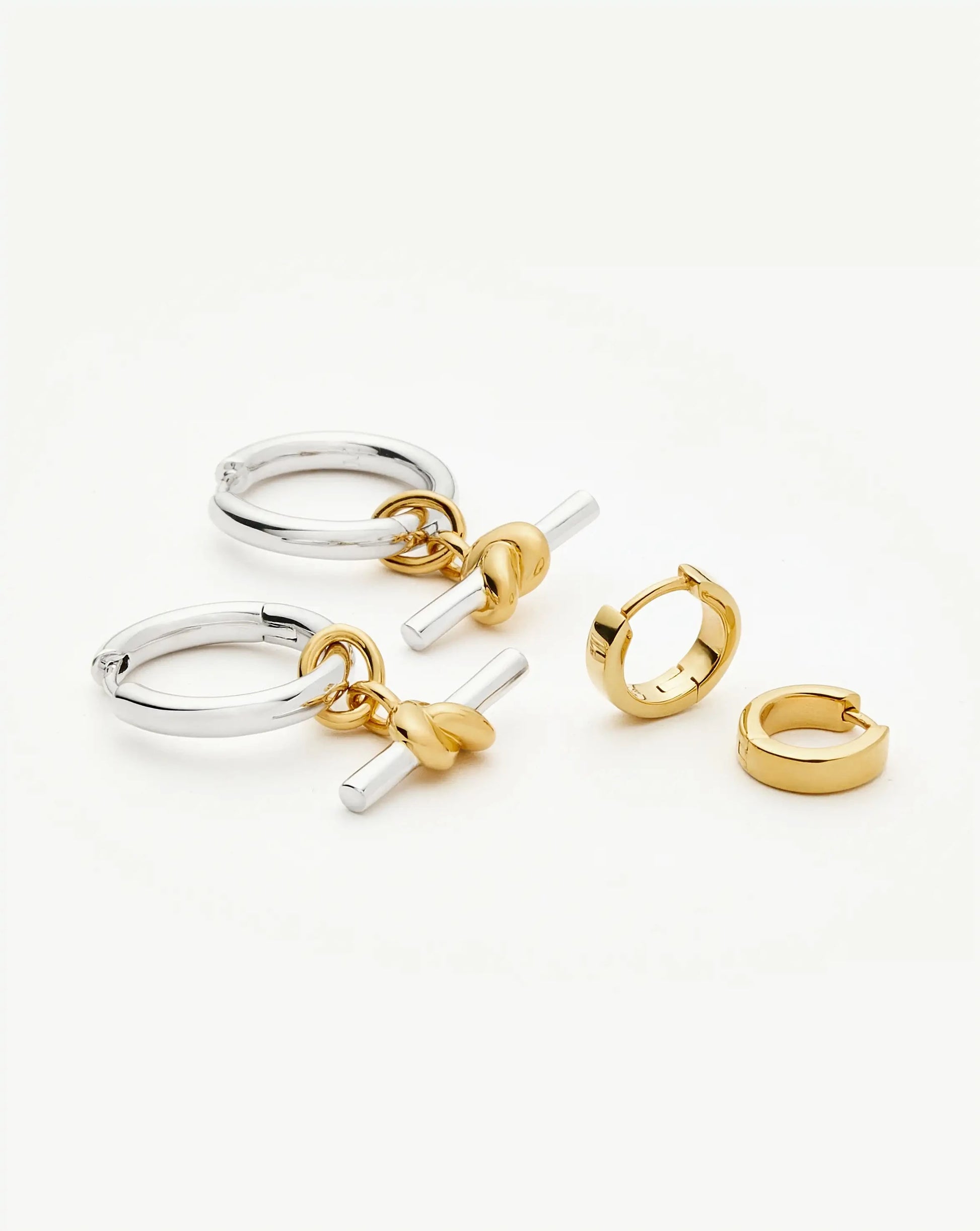 The T-Bar Earring Set | 18k Gold Plated, Silver Plating on Brass Earrings Set Missoma 