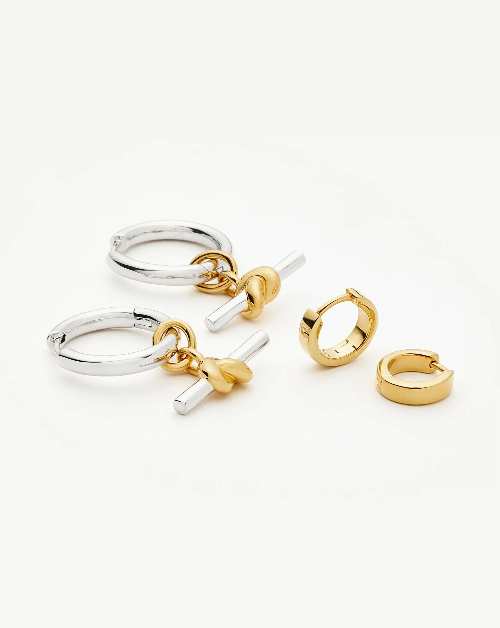The T-Bar Earring Set | 18k Gold Plated, Silver Plating on Brass Earrings Set Missoma 